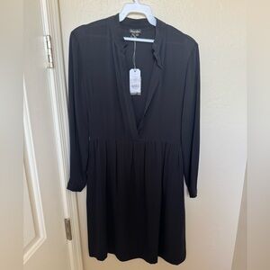 NWT Steven Alan Black Silk Dress with buttons and pockets, Size 4